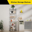 GIOTORENT 6-Wire Standing Storage Shelf, Metal Shelving Unit Pantry Rack for Laundry Kitchen Bathroom Organizer(Silver)
