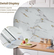 practicalWs Glossy Marble Wallpaper Peel and Stick White/Gold Granite Contact Paper Removable Wall Paper for Kitchen Countertop Cabinet Furniture 23.6