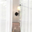 Globe Electric 51859 1-Light Wall Sconce, Matte Black, White Fabric Shade, Wall Lighting, Wall Lamp Dimmable, Wall Lights for Bedroom, Kitchen Sconces Wall Lighting, Home Décor, Bulb Not Included