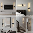 Battery Operated Wall Sconces Set of Two, Modern Sconces Wireless Cordless Rechargeable Light with Remote, Black Wall Lamp Dimmable Magnetic Home Decor for Bedroom Living Room Hallway Timing 23.6 Inch