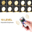 AIBOO Kitchen Under Cabinet Lighting LED 12Vdc 8 Pack Black Cord Aluminum Puck Lights for Counter Closet Furniture Shelf Lighting Dimmable with RF Wireless Remote Control(2700K Warm White)