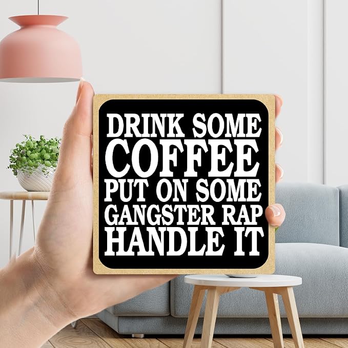 Coffee & Inspiration Retro Wood Sign, 4
