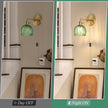 Plug-in Wall Sconce, Vintage Wall Decorative Lamp with Green Glass Shade, Indoor Plug-in Wall Sconce for Bedroom, Living Room, Hallway