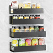 Spice Rack Wall Mount: 4 Packs Oversize Pantry Organization And Storage Rack Without Drilling - 11.8 Inch Black Large Adhesive Hanging Kitchen Spice Racks for Smooth Wall - Seasoning Rack