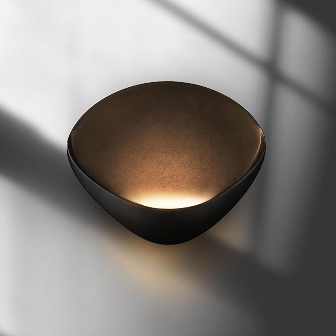 ANCIENTPWR Black Wall Sconce, Modern LED Wall Lamp – 3000K Warm White Hardwired Wall Light, Matte Finish Artistic Sconce for Living Room, Bedroom, Hallway, Corridor (1 Pack)