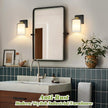 Set of 2 Wall Sconces for Bathroom, Modern Vanity Light Fixtures, Black & Gold Wall Mount Lighting Lanterns, Farmhouse Wall Lights with Double Clear Glass Shade for Bedroom Living Room Mirror Hallway