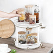 Spice Rack, Set of 2 Lazy Susan Organizer, 2-Tier Turntable Organizer For Cabinet, Compact and Versatile, for Kitchen Countertop, White SR22L2WW