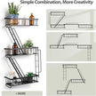 Fire Escape Wall Shelf - New York Decorative Ladder Shelf, Wall Art Floating Shelf Black Metal Shelves for Bedroom, Home Office Storage and Display (3-Tier)