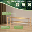 2-Tier Bamboo Long Shoe Rack, Free Standing Wood Shoe Shelf Storage Organizer for Closet Entryway Stackable 35