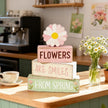 Spring Decoration Wooden Tiered Tray Decor – Daisy Flower Spring Stacked Block Sign – Farmhouse Tabletop Floral Spring Decor for Shelf Mantel Seasonal Home Display