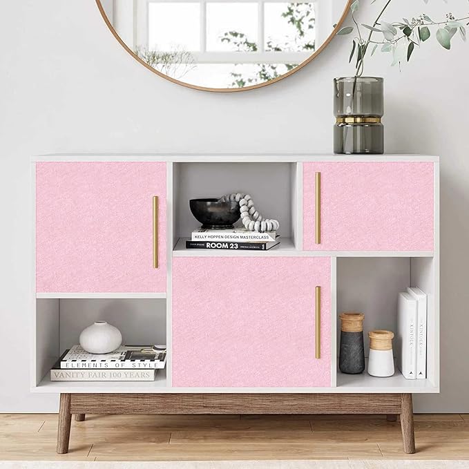Abyssaly 15.7 inch X 118 inch Pink Wallpaper Embossed Self Adhesive Peel and Stick Removable Home Decorative Vinyl Film Cabinet Furniture Countertop Solid Color Shelf Paper Silk