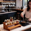 JinDoWin Cabinet Spice Organizer, Spice Organization for Cabinet, 3 Tier Spice Rack Organizer for Cabinet, Seasoning Organizer & Seasoning Rack, Kitchen Cabinet Organizer (2, Dark Bamboo)
