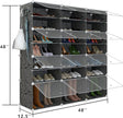 Shoe Rack Organizer, 48 Pair Shoe Storage Cabinet with Door Expandable Plastic Shoe Shelves for Closet,Heels,Boots,Slippers,8 Tier