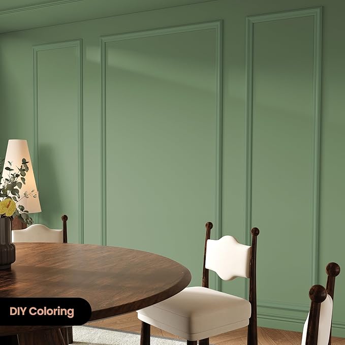 SmartStandard Pre-Cut Wall Molding Kit, 3-Frame Wainscoting Panels for Interior Wall Moulding Decor, Ready to Assemble Accent Panel