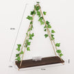 Floating Shelves for Wall, Hanging Shelves with Artificial Ivy LED String Light, No Drilling Hanging Shelf, Wood Hanging Plant Shelves for Wall Décor, Boho Decor, Art Bedroom, Set of 2