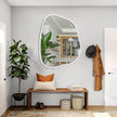 White Irregular Oval Wall Mirror Large 26
