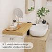 Fun Memories 16 Inch Long Floating Shelves, 9.3 Inch Deep Floating Shelf for Wall, Living Room, Kitchen, Rustic Deep Wood Shelves for Bathroom, 2 Pack Storage Display Shelf for Books, Decor, Oak