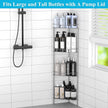 4 Tier Floor Standing Corner Shower Caddy Organizer Shelf with Hooks, Bathroom Shelves Stand Rack, Gray
