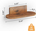 Wooden Floating Shelves for Wall, Floating Shelf for Bedroom Kitchen Decor, Wall Mounted Rustic Farmhouse Wood Shelf for Books, Plants, Set of 3(Rustic Brown, S (Round))