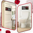 Jetec 2 Pieces Funny Bathroom Signs Bathroom Wall Decor Toilet Wall Accessories Farmhouse Toilet Rustic Wooden Signs, 12x6 Inch(Rose Style)