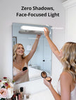 Combuh Rechargeable Makeup Light Bar LED Stick on Vanity Lighting for Mirror, 11Inch Super Bright 14 Days Long Last Battery Operated Wireless Attachable Wall Lamp for Bathroom Dresser Counter
