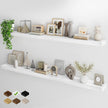 Fun Memories 72Inch Floating Shelves,Wall Mounted Rustic Wood Floating Shelf with Invisible Brackets for Storage & Decor,2 Pack Shelves for Bathroom,Bedroom and Kitchen,White