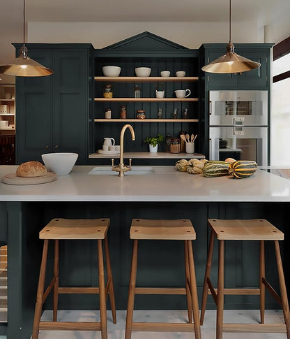 Peel and Stick Wallpaper - Upgraded Dark Green Contact Paper for Cabinets, Bathroom, Bedroom & Kitchen Cabinet - 17.3" x 197" Removable Self-Adhesive Wallpaper