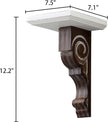 SOFE Small Wood Floating Shelf 12 Inches Tall, Farmhouse Wood Shelf for Wall, Decorative Rustic Candle Holder Shelf, White & Brown, Living Room, Bedroom, Dining Room Decor