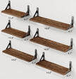 AMADA HOMEFURNISHING Wall Shelves Set of 6, Rustic Farmhouse Floating Shelves for Bedroom, Bathroom & Living Room, Brown