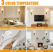 Magnetic & Detachable Wireless Wall Sconces (Black) - 5200mAh Rechargeable Battery Bar for Staircase, Bedroom, Lounge