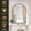 Bathroom Arched Wall Mirror Brushed Metal Vanity Wall Mounted Mirror for LivingRoom Bedroom Entryway Room Vanity Home Decor 28