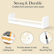 Floating Nursery Book Shelves, 16.5 inch Wall Book Shelves Kids Room, Set of 2 Baby Shelves for Nursery Décor, Ideal Wooden Nursery Shelves for Teens Kids Room, Bedroom Bathroom and Kitchen (White)
