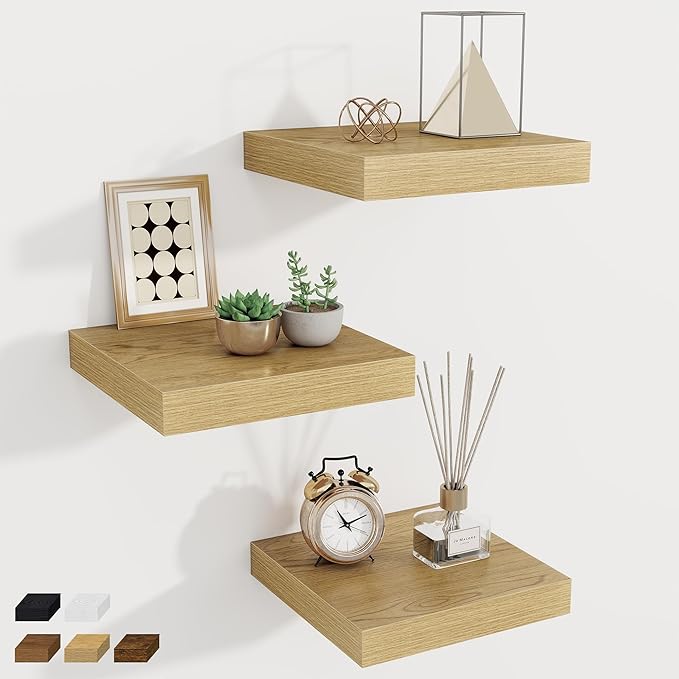 Fun Memories Square Floating Shelves for Wall, 9.3