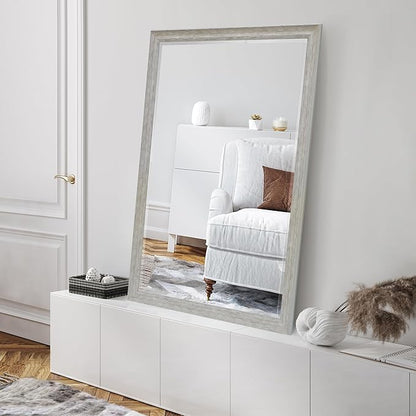 Americanflat 24x36 Wall Mirror - Hanging Mirrors with Durable Frame - Modern Mirror for Bathroom, Bedroom, Living Room - Mirrors for Wall Display and Home Decor - Distressed Grey