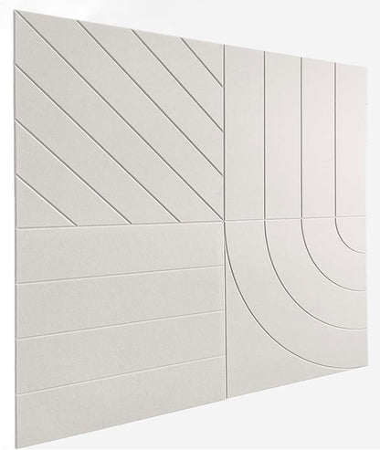 21.65" Large Square Acoustic Panels 4-Pack - Sound Absorbing Wall Panels, Noise Reducing Soundproof Decorative Felt Tiles for Home Office, Studio, Living Room - Beige