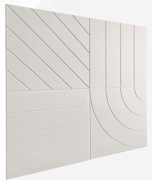 21.65" Large Square Acoustic Panels 4-Pack - Sound Absorbing Wall Panels, Noise Reducing Soundproof Decorative Felt Tiles for Home Office, Studio, Living Room - Beige