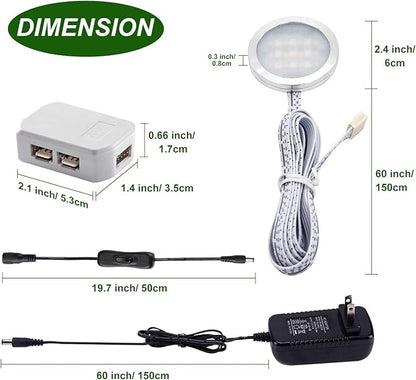 AIBOO RGBWW RGB + Warm White Color Changing Christmas Xmas Under Cabinet LED Lights Kit IR Remote Puck Lights for Kitchen Counter Shelf Furniture Ambiance Lighting (RGBWW, 4 Lights, 12W)