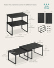 SONGMICS Cabinet Organizer Shelf, Set of 2 Kitchen Counter Shelves, Kitchen Storage, Spice Rack, Stackable, Expandable, Metal and Engineered Wood, Ink Black and Charcoal Black UKCS02B01 (Pack of 2)