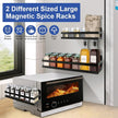 Uten Large Magnetic Spice Rack for Refrigerator, 2 Pack Enhanced Magnetic Shelves, Magnetic Shelf Moveable Fridge Organizer for Kitchen Holding Spices, Jars, Perfect Space Saver Storage Spice Rack