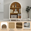 3-Tier Arched Bookcase,Modern Low Short Bookshelf,Small Wood Open Display Shelf,Arched Storage Cabinet for Living Room,Bedroom,Home Office,White