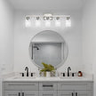 Ascher Bathroom Light Fixtures, 5-Light Vanity Lights with Clear Glass Shade, Modern Brushed Nickel Wall Light for Mirror Bedroom Hallway Cabinet Porch