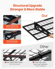 VEVOR 2-Pack Heavy Duty Garage Wall Shelving, 2 x 4 ft Steel Wall Mounted Shelving Unit with Hooks, 24 x 48 Inch Per Shelf Floating Storage Metal Rack for Garage, 500 lbs Total Weight Capacity