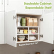 2 Pack Expandable Cabinet Shelves Organizer Width 11'' Stackable Kitchen Counter Storage Shelves,Adjustable Width Pantry Shelf Spice Rack
