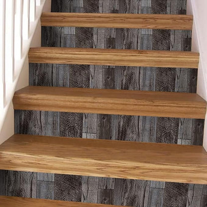 Yun-aeon Gray Wood Peel and Stick Wallpaper 17.3" X 1200" Self Adhesive Wallpaper Backsplash Line Removable Wall Paper Bathroom Old Furniture Renovation Furniture
