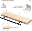 Marsmiles Natural Wood Floating Shelves | 24 Inch Unfinished Wood Wall Shelves Set of 2 | 24