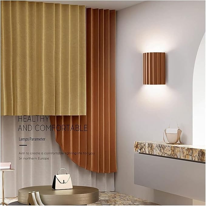 Nordic Minimalism Vintage Lamp Light Geometric Wall Lamp LED Wall Sconce Up Down Wall Lamp Resin Wall Spot Accent Lighting Indoor Lamps Night Lights for Living Room Bedroom Hallway(Orange)