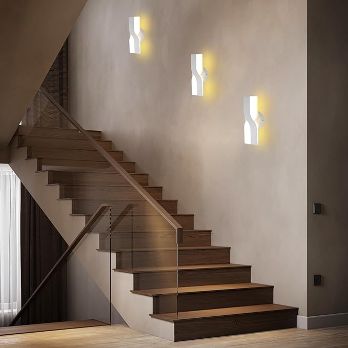 Kawell 12W Minimalist LED Wall Light 1%-100% Dimming Modern Wall Sconce Hardwired Indoor Wall Lamp Square for Bedside Hallway Study Kitchen, White 3000K