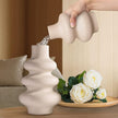 Ceramic Vases Set of 2-White Vase for Modern Home Decor, Flower Vases for Aesthetic Room Decor,Boho Decor Wedding Dinner Table Party Office Centerpiece Table Decorations (A White)