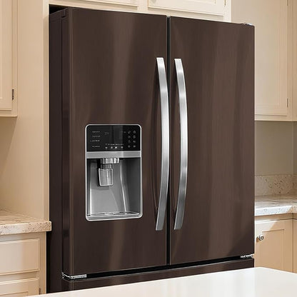 Stainless Steel Peel and Stick Wallpaper 15.7"x 472" Dark Brown Stainless Steel Contact Paper Countertop Self Adhesive Thick Vinyl Waterproof for Wall Paper Fridge Kitchen Cabinets