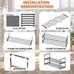 2 Tier Metal Shoe Rack,Adjustable Shoe Shelf Storage Organizer,Stackable Boot & Shoe Storage,for Entryway,Hallway,Closet,Black
